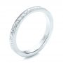  Platinum Platinum Custom Hand Engraved Diamond Wedding Band - Three-Quarter View -  101423 - Thumbnail