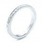 14k White Gold 14k White Gold Custom Hand Engraved Diamond Wedding Band - Three-Quarter View -  101423 - Thumbnail