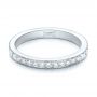 Platinum Platinum Custom Hand Engraved Diamond Wedding Band - Flat View -  101423 - Thumbnail
