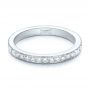 14k White Gold 14k White Gold Custom Hand Engraved Diamond Wedding Band - Flat View -  101423 - Thumbnail