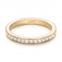 18k Yellow Gold 18k Yellow Gold Custom Hand Engraved Diamond Wedding Band - Flat View -  101423 - Thumbnail