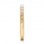14k Yellow Gold Custom Hand Engraved Diamond Wedding Band - Side View -  101423 - Thumbnail