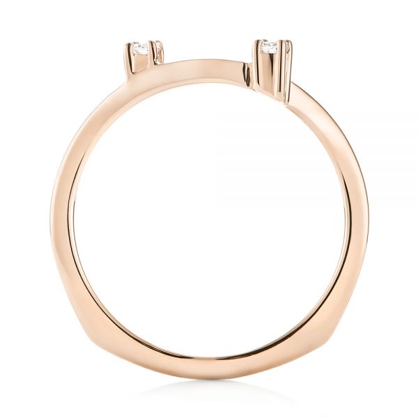 14k Rose Gold 14k Rose Gold Custom Interlocking Diamond Wedding Band - Front View - 103442