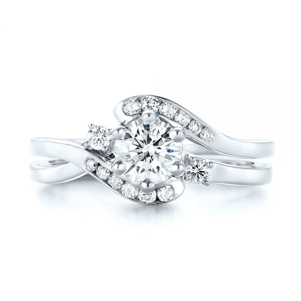  Platinum Platinum Custom Interlocking Diamond Wedding Band -  103442
