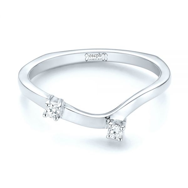  Platinum Platinum Custom Interlocking Diamond Wedding Band - Flat View -  103442