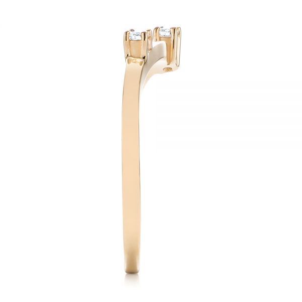 14k Yellow Gold Custom Interlocking Diamond Wedding Band - Side View - 103442