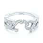 18k White Gold 18k White Gold Custom Jacket Style Diamond Wedding Band - Flat View -  102921 - Thumbnail