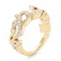 14k Yellow Gold 14k Yellow Gold Custom Jacket Style Diamond Wedding Band - Three-Quarter View -  102921 - Thumbnail