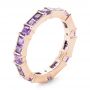 14k Rose Gold 14k Rose Gold Custom Lavender Sapphire Wedding Band - Three-Quarter View -  102326 - Thumbnail