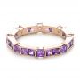 18k Rose Gold 18k Rose Gold Custom Lavender Sapphire Wedding Band - Flat View -  102326 - Thumbnail