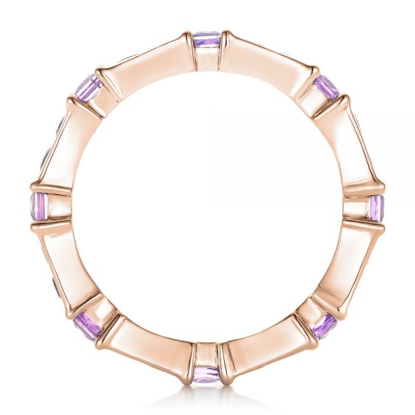 18k Rose Gold 18k Rose Gold Custom Lavender Sapphire Wedding Band - Front View - 102326