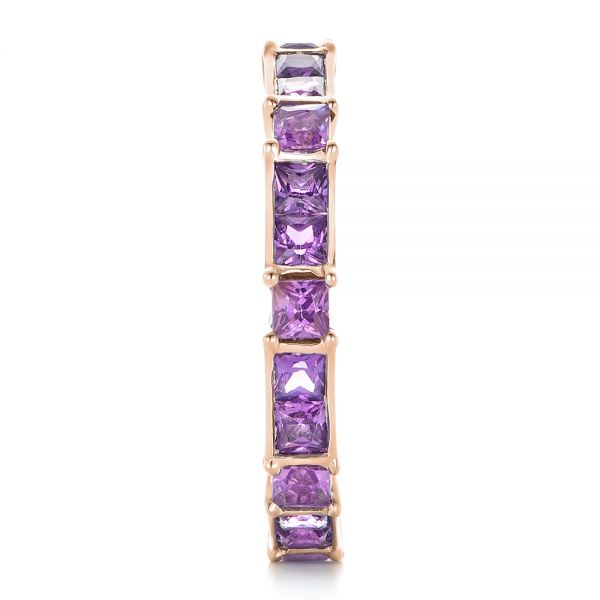 18k Rose Gold 18k Rose Gold Custom Lavender Sapphire Wedding Band - Side View - 102326