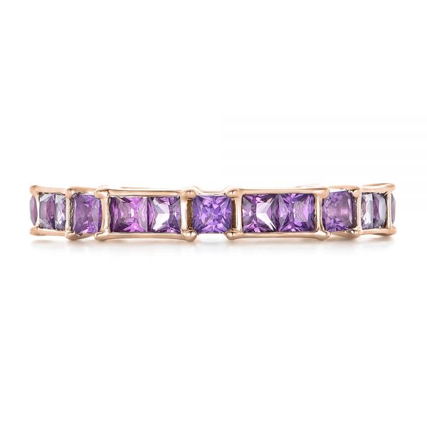 18k Rose Gold 18k Rose Gold Custom Lavender Sapphire Wedding Band - Top View - 102326