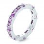  Platinum Custom Lavender Sapphire Wedding Band - Three-Quarter View -  102326 - Thumbnail