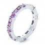  Platinum Custom Lavender Sapphire Wedding Band - Three-Quarter View -  102326 - Thumbnail