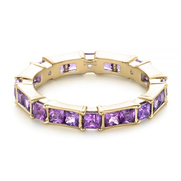 14k Yellow Gold 14k Yellow Gold Custom Lavender Sapphire Wedding Band - Flat View - 102326