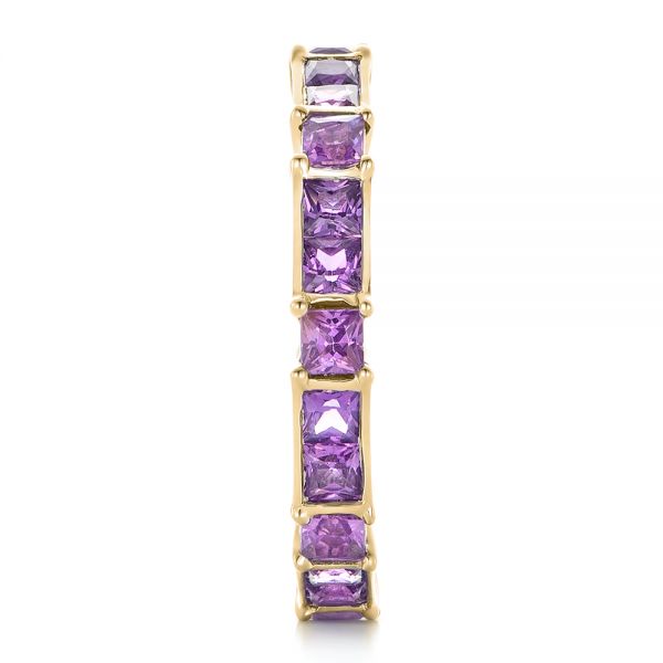 14k Yellow Gold 14k Yellow Gold Custom Lavender Sapphire Wedding Band - Side View - 102326