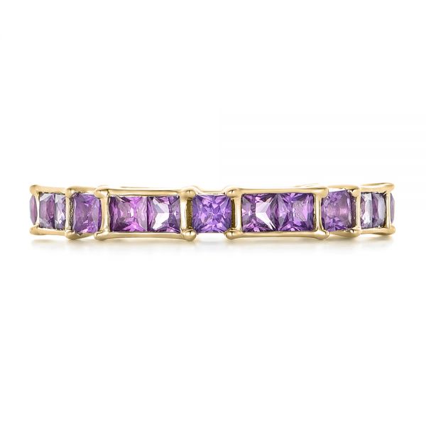14k Yellow Gold 14k Yellow Gold Custom Lavender Sapphire Wedding Band - Top View - 102326