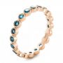14k Rose Gold 14k Rose Gold Custom London Blue Topaz Eternity Anniversary Band - Three-Quarter View -  102338 - Thumbnail
