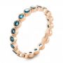 18k Rose Gold 18k Rose Gold Custom London Blue Topaz Eternity Anniversary Band - Three-Quarter View -  102338 - Thumbnail