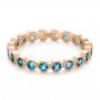 18k Rose Gold 18k Rose Gold Custom London Blue Topaz Eternity Anniversary Band - Flat View -  102338 - Thumbnail