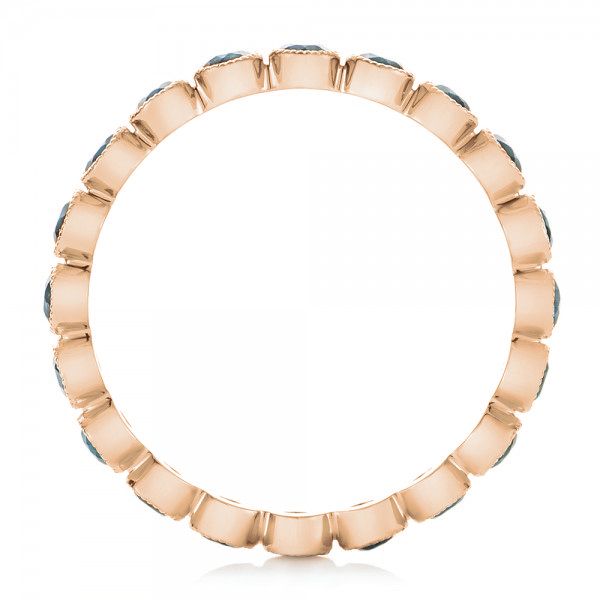 14k Rose Gold 14k Rose Gold Custom London Blue Topaz Eternity Anniversary Band - Front View - 102338