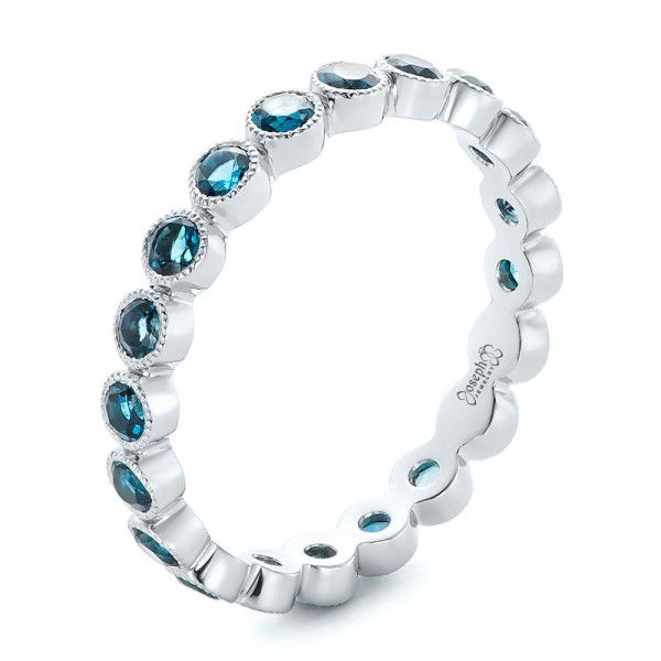 Custom London Blue Topaz Eternity Anniversary Band - Image