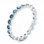 18k White Gold 18k White Gold Custom London Blue Topaz Eternity Anniversary Band - Three-Quarter View -  102338 - Thumbnail