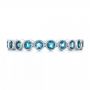 18k White Gold 18k White Gold Custom London Blue Topaz Eternity Anniversary Band - Top View -  102338 - Thumbnail