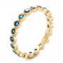 14k Yellow Gold 14k Yellow Gold Custom London Blue Topaz Eternity Anniversary Band - Three-Quarter View -  102338 - Thumbnail