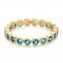 18k Yellow Gold 18k Yellow Gold Custom London Blue Topaz Eternity Anniversary Band - Flat View -  102338 - Thumbnail