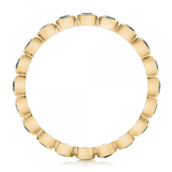 14k Yellow Gold 14k Yellow Gold Custom London Blue Topaz Eternity Anniversary Band - Front View - 102338