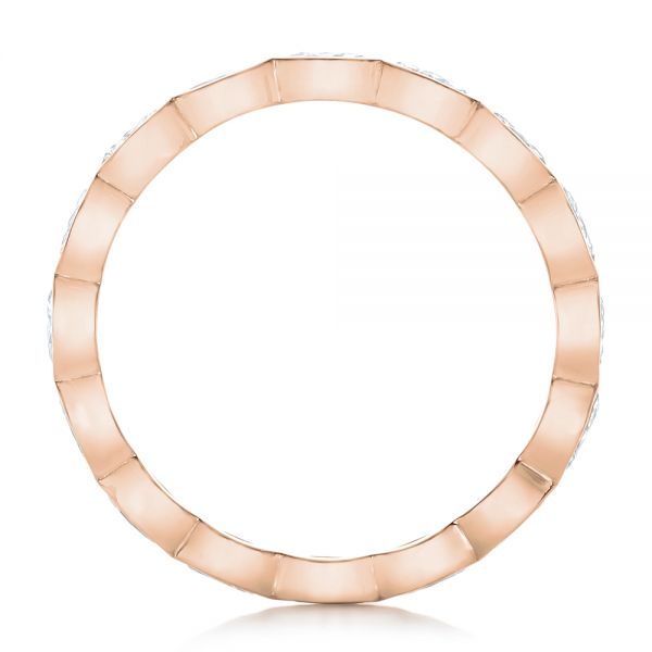 14k Rose Gold 14k Rose Gold Custom Marquise Diamond Eternity Wedding Band - Front View - 102287