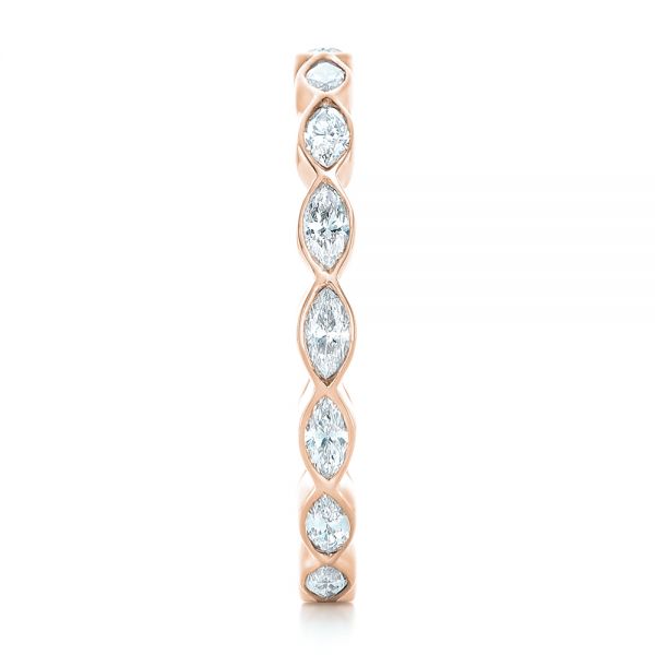 14k Rose Gold 14k Rose Gold Custom Marquise Diamond Eternity Wedding Band - Side View - 102287
