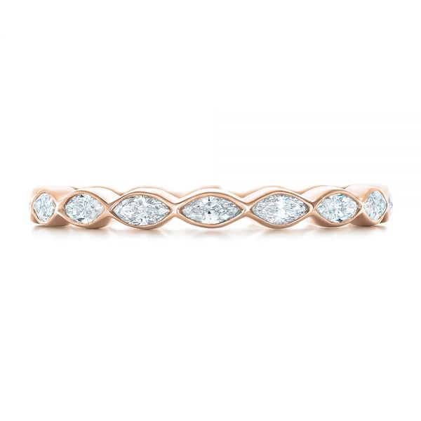 14k Rose Gold 14k Rose Gold Custom Marquise Diamond Eternity Wedding Band - Top View -  102287