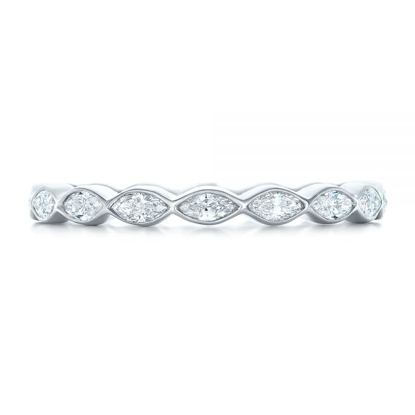  Platinum Custom Marquise Diamond Eternity Wedding Band - Top View -  102287