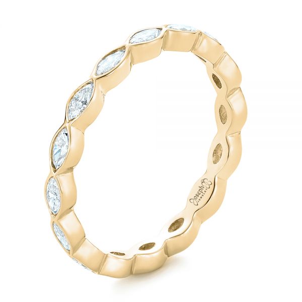 14k Yellow Gold 14k Yellow Gold Custom Marquise Diamond Eternity Wedding Band - Three-Quarter View - 102287