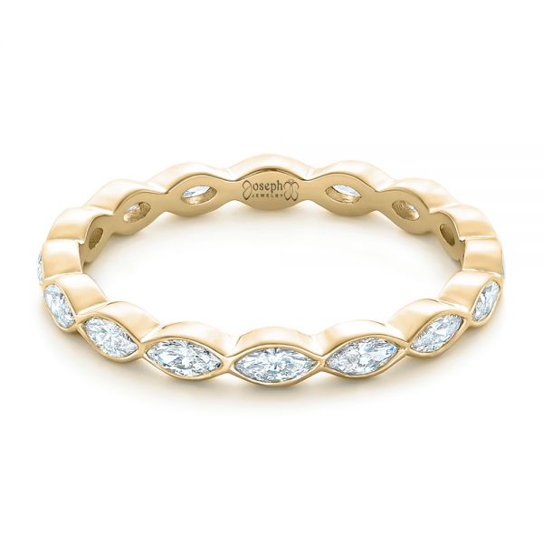 14k Yellow Gold 14k Yellow Gold Custom Marquise Diamond Eternity Wedding Band - Flat View - 102287