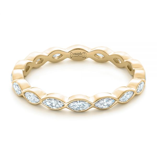 14k Yellow Gold 14k Yellow Gold Custom Marquise Diamond Eternity Wedding Band - Flat View -  102287