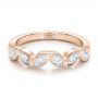 14k Rose Gold 14k Rose Gold Custom Marquise Diamond Wedding Band - Flat View -  100779 - Thumbnail