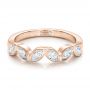 18k Rose Gold 18k Rose Gold Custom Marquise Diamond Wedding Band - Flat View -  100779 - Thumbnail