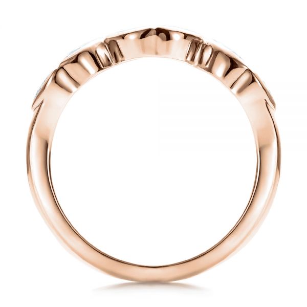 14k Rose Gold 14k Rose Gold Custom Marquise Diamond Wedding Band - Front View - 100779