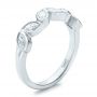  Platinum Custom Marquise Diamond Wedding Band - Three-Quarter View -  100779 - Thumbnail