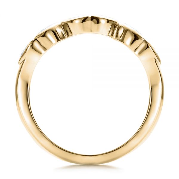 14k Yellow Gold 14k Yellow Gold Custom Marquise Diamond Wedding Band - Front View - 100779