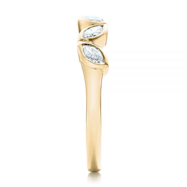 18k Yellow Gold 18k Yellow Gold Custom Marquise Diamond Wedding Band - Side View -  100779