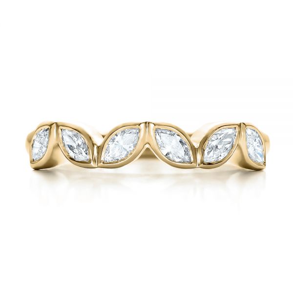 18k Yellow Gold 18k Yellow Gold Custom Marquise Diamond Wedding Band - Top View -  100779