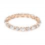 18k Rose Gold 18k Rose Gold Custom Marquise And Round Diamond Eternity Wedding Band - Flat View -  105700 - Thumbnail