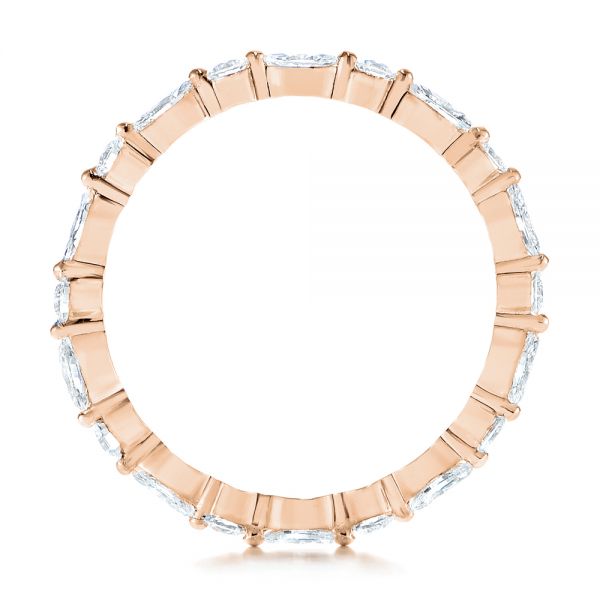 14k Rose Gold 14k Rose Gold Custom Marquise And Round Diamond Eternity Wedding Band - Front View - 105700