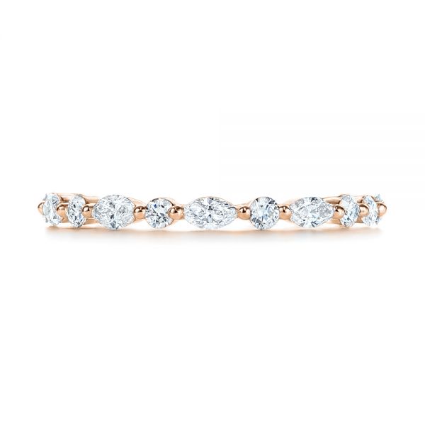 18k Rose Gold 18k Rose Gold Custom Marquise And Round Diamond Eternity Wedding Band - Top View -  105700