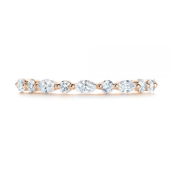 14k Rose Gold 14k Rose Gold Custom Marquise And Round Diamond Eternity Wedding Band - Top View - 105700